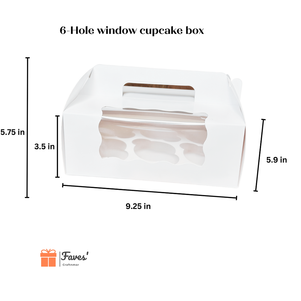 Thumbnail: white 6 hole cupcake box with handle