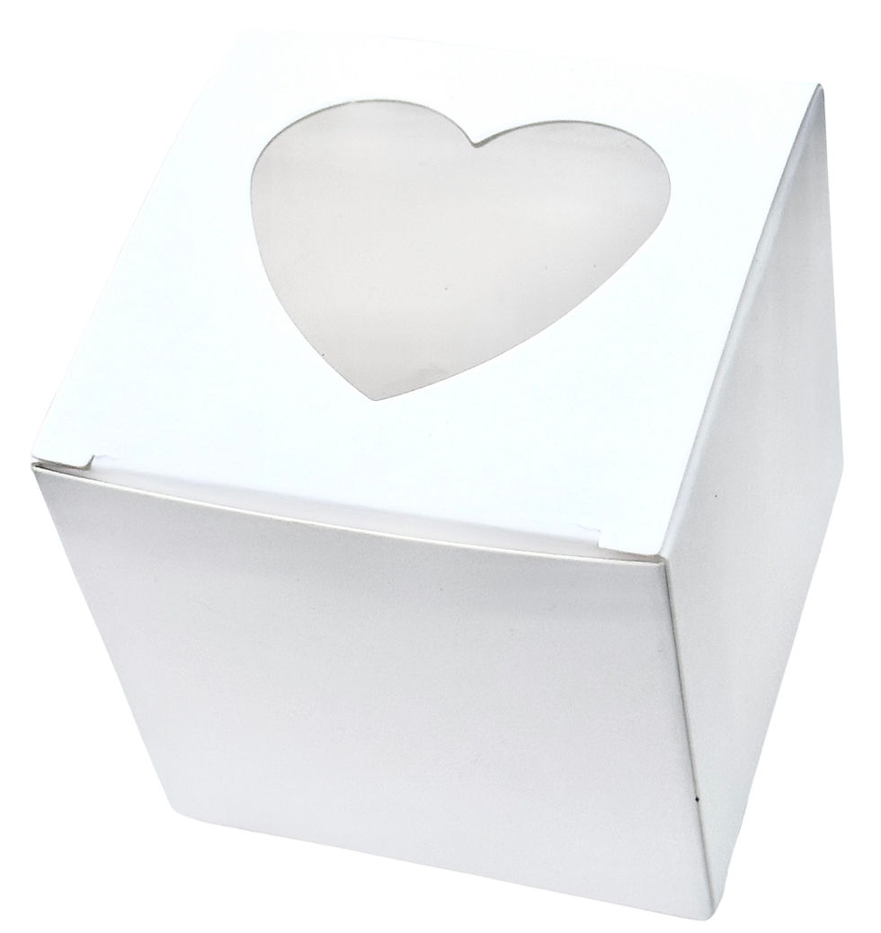 Thumbnail: ndividual  heart window white cupcake box