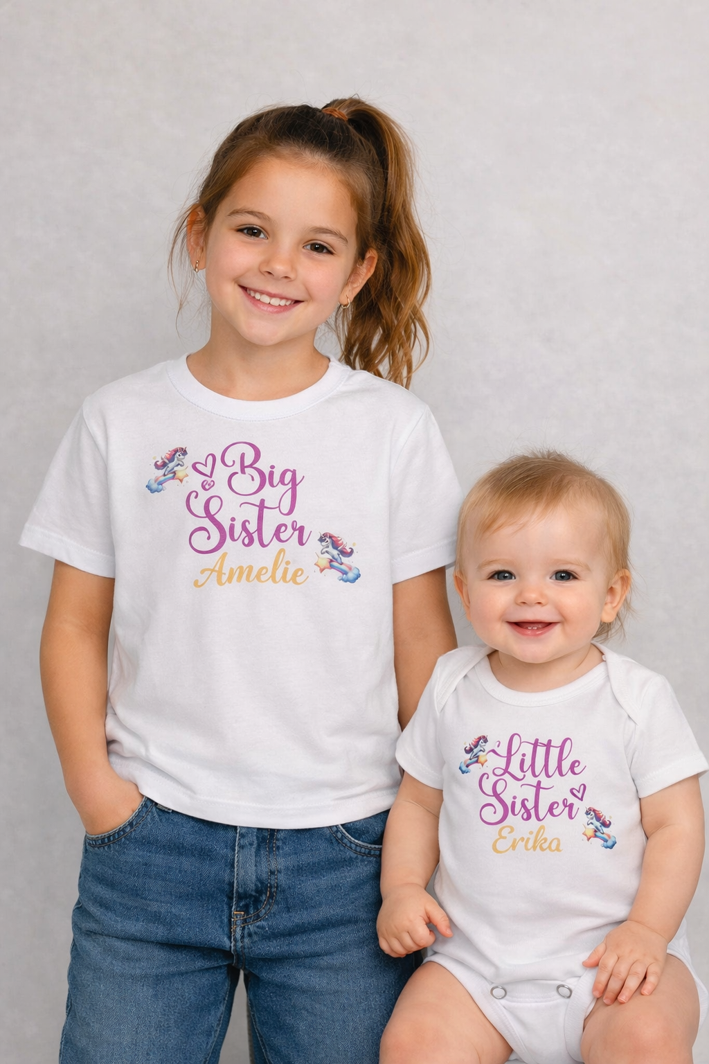 Personalised Kids T‑Shirt – Matching Siblings Set
