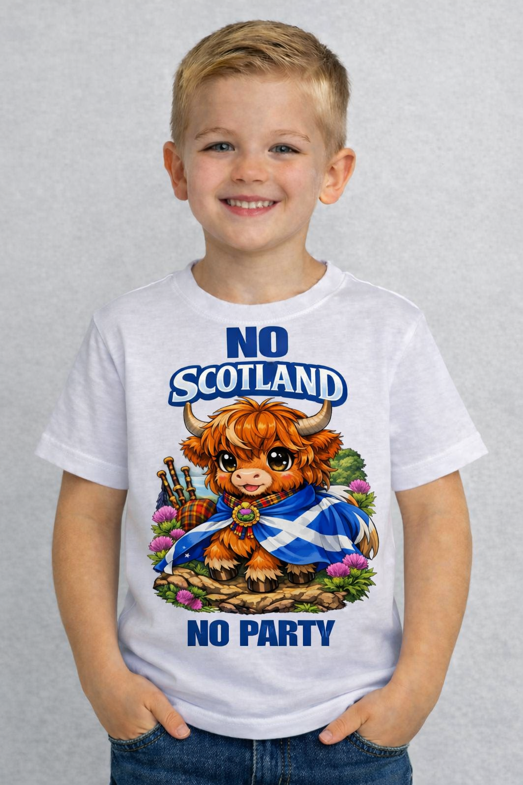 No Scotland No Party Highland Cow Heelan Coo Highland Coo T-shirt