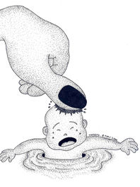 Help me!, 2000,  ink on paper by Indonesian artist Nanna Tamara