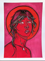 Nicoloe Lachele artwork on display at the Blo Back Gallery in Pueblo, CO April 2026. Nicole Lachele is an artist based in Southern Colorado whose work explores themes of resilience, transformation, and femininity, often drawing on her own personal struggles and inner conflicts.This series reflects a period of transformation, drawing on imagery from Sylvia Plath’s writing, most specifically The Bell Jar. These paintings explore the experience of choosing later than expected, yet making a choice nonetheless, and committing, imperfectly, to a new path despite uncertainty and fear.    I first encountered The Bell Jar and Plath’s fig tree metaphor during a time of major change. Though I had achieved many of the things I had long sought out and dreamt of, I realized I had no clear sense of who I was outside of being a mother, wife, sister, or daughter. Always something to someone else, I felt I had no identity of my own.    Plath’s image of the fig tree, with each fruit representing a different possible life, captured a fear that had been difficult to articulate: choosing one path meant losing all the others, and waiting too long could leave you nothing at all. I had made my choice long ago, and now could neither reclaim the past nor step into the future.    Realizing how closely I related to her work, and knowing how her life ended, forced a shift in me. I could no longer stay suspended in possibility. The longer I ruminated on the past, the longer I would remain there, doing nothing, wishing I’d done more. As important as being a wife and mother is to me, I felt an all consuming need to pursue my dreams as an artist, so I ate the second fig.