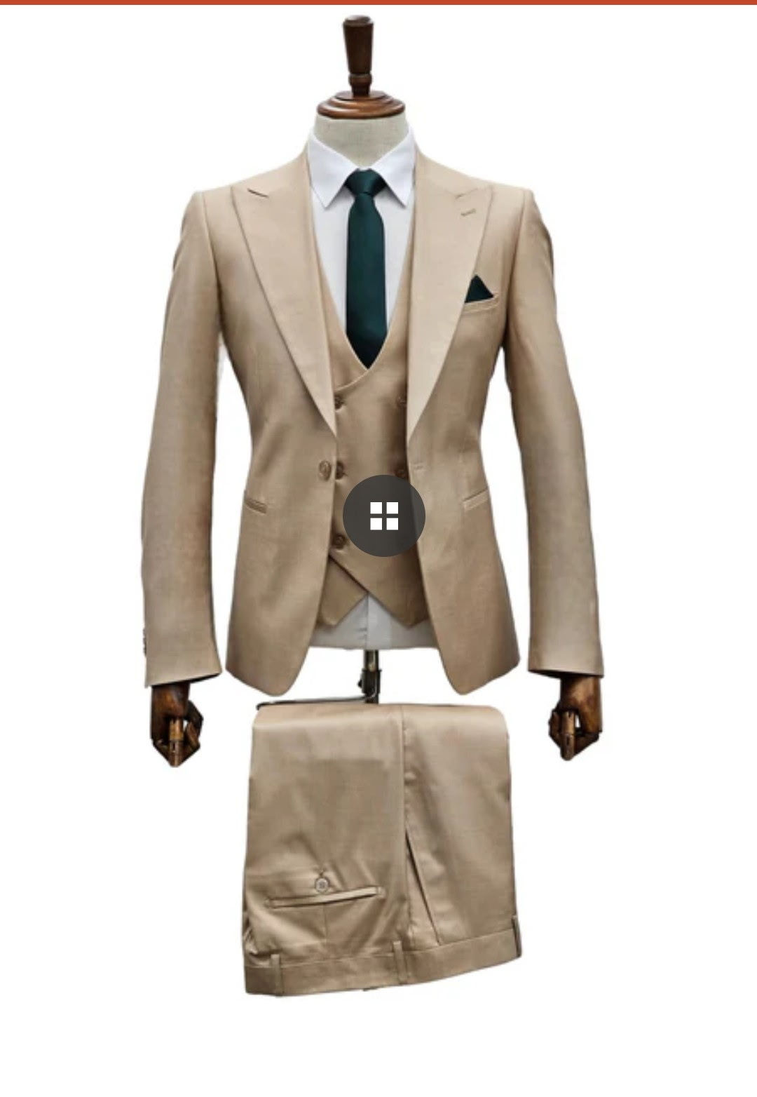 Giovanni Testi Tan Slimfit Suit GT1PAV1501 size 46R 