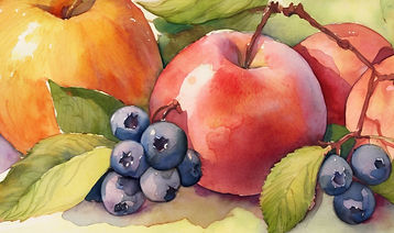 Watercolour fruit