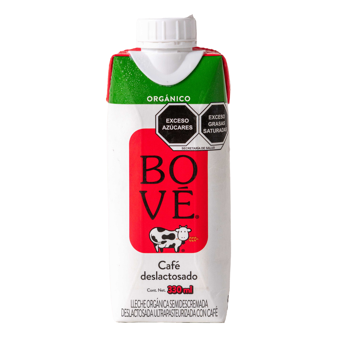 Leche Deslactosada con Cafe Organica Bove 330ml