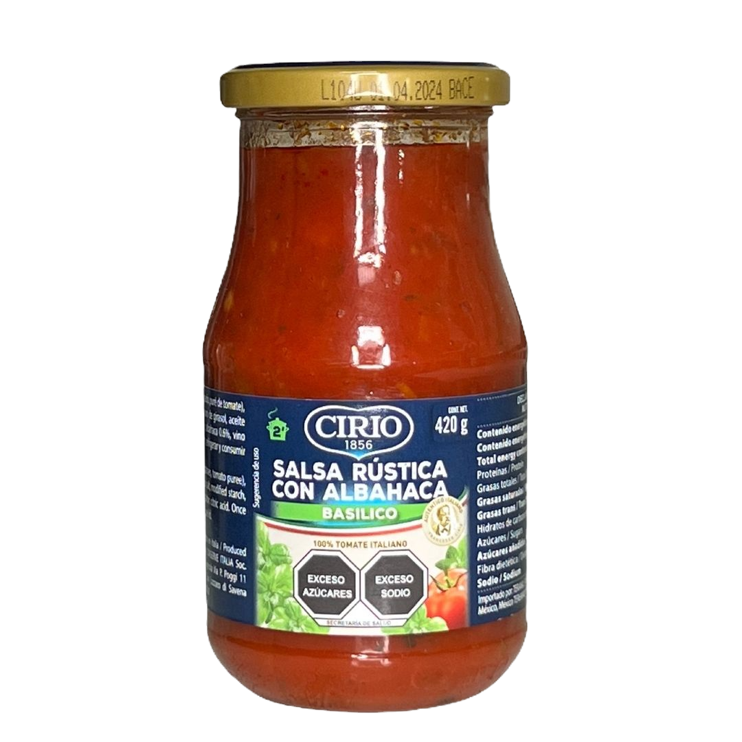 Salsa rustica con albahaca basilico Cirio 420gr