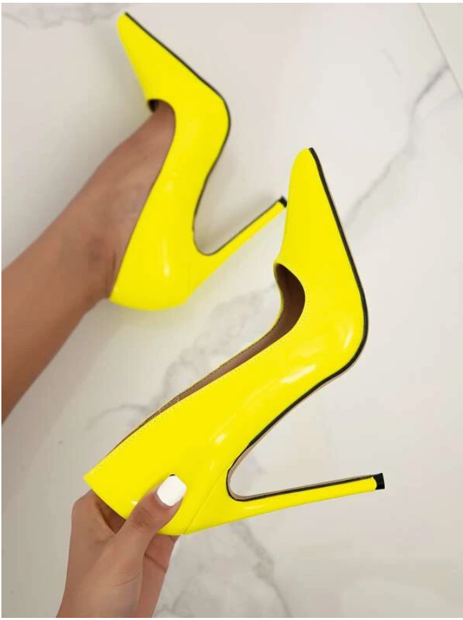 Point Toe Stiletto Heeled Court Pumps