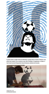 Graffiti di Maradona con pallone