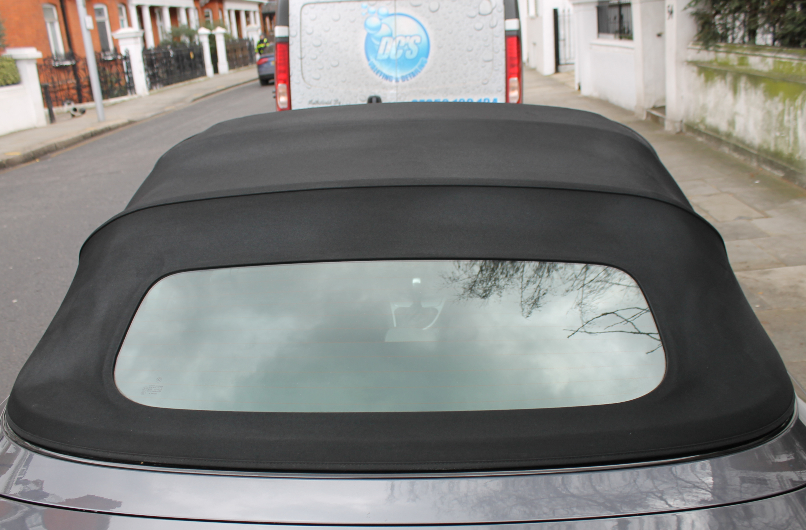 Soft top after cleaning, re-dye and protection — D83 Detailing