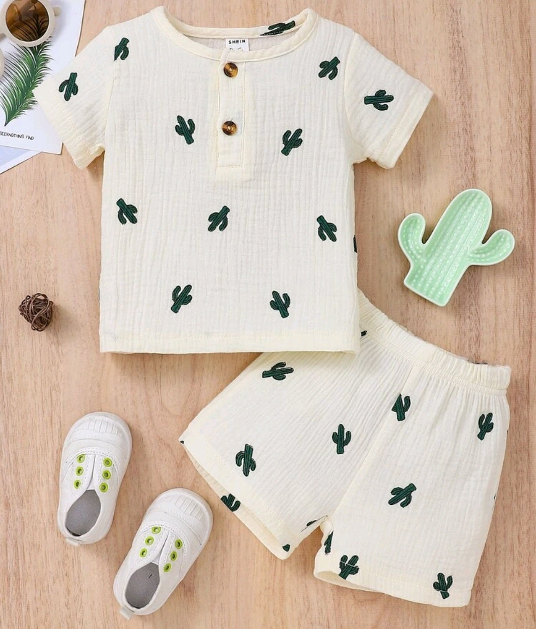 Cactus theme shorts and tee 