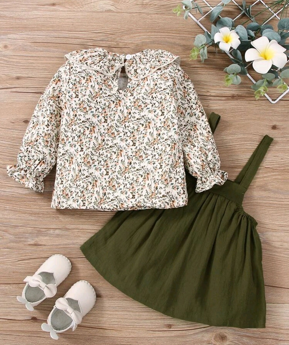 Thumbnail: Overall dress and long sleeved blouse 