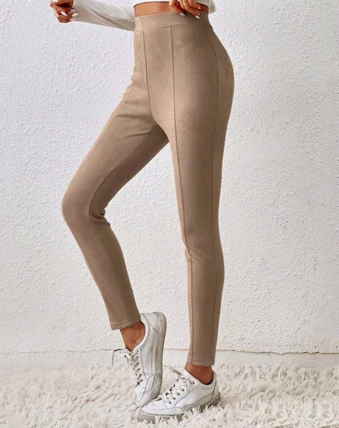 High waist velvet leggings 