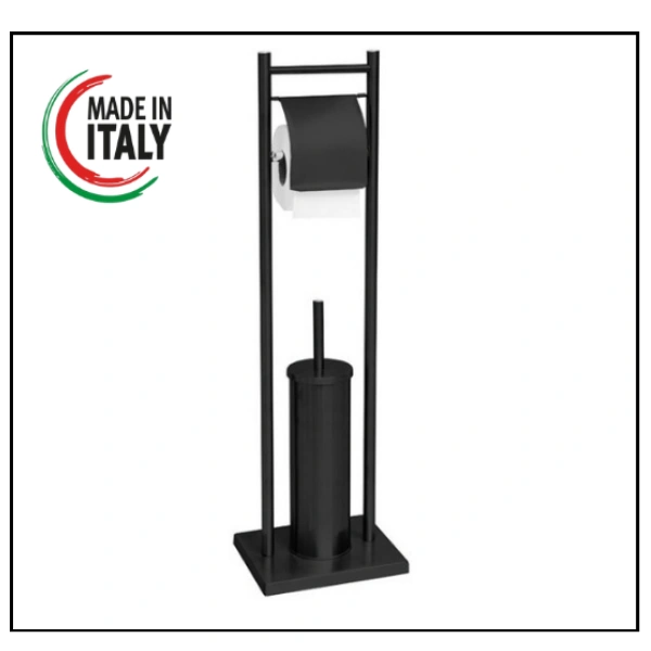 ستاند قاعدة فرشاة مرحاض اسود مع قاعدة تواليت متكاملة اسود