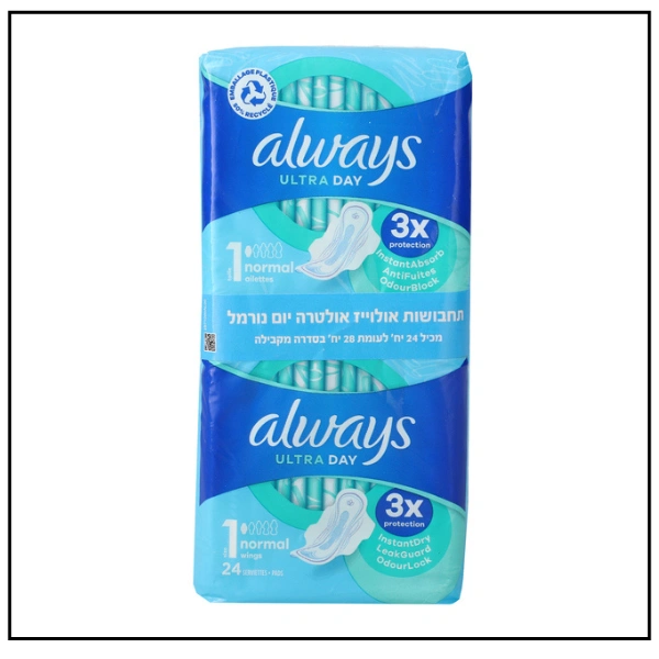 always – اولويز الترا نورمال بلس مع اجنحة، 24 قطعة