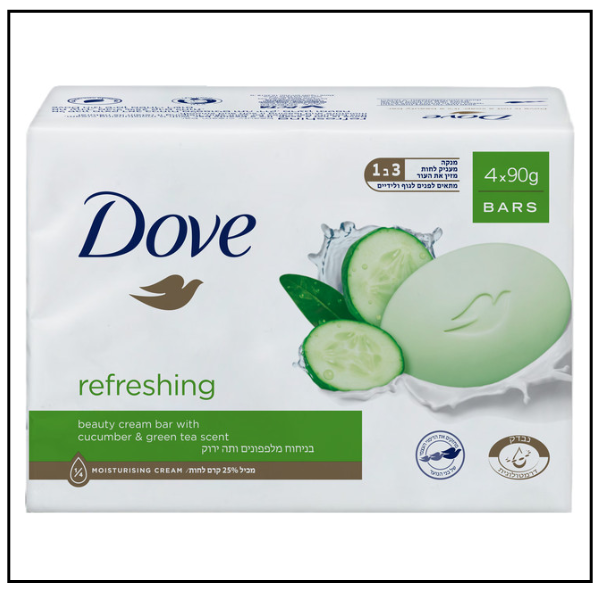 صابون دوف قطع – خيار وشاي أخضر – 4 × 90 غرام
