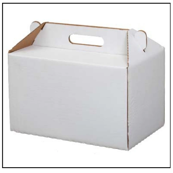 لانش بوكس كرتون وسط مع يد – 25.5×14.5×16 سم – ربطة 20 قطعة