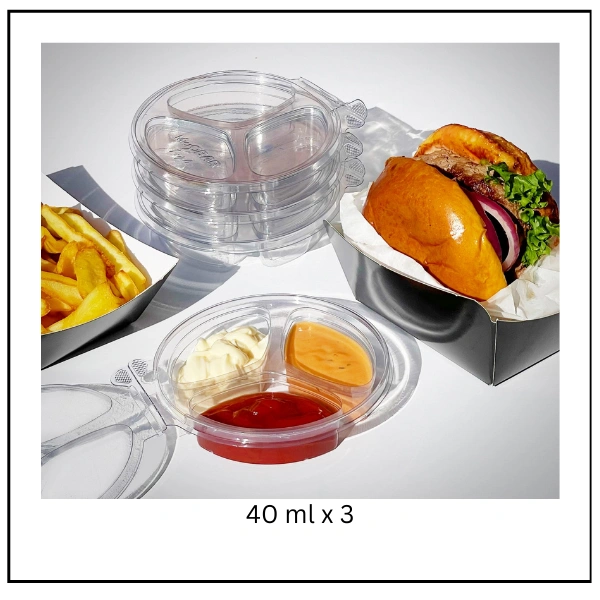 علبة روتف 40 مل – 3 خانات – مع غطاء متصل ميكرو TRIPPLE ZIPPER (1 كرتونة/750 حبة)