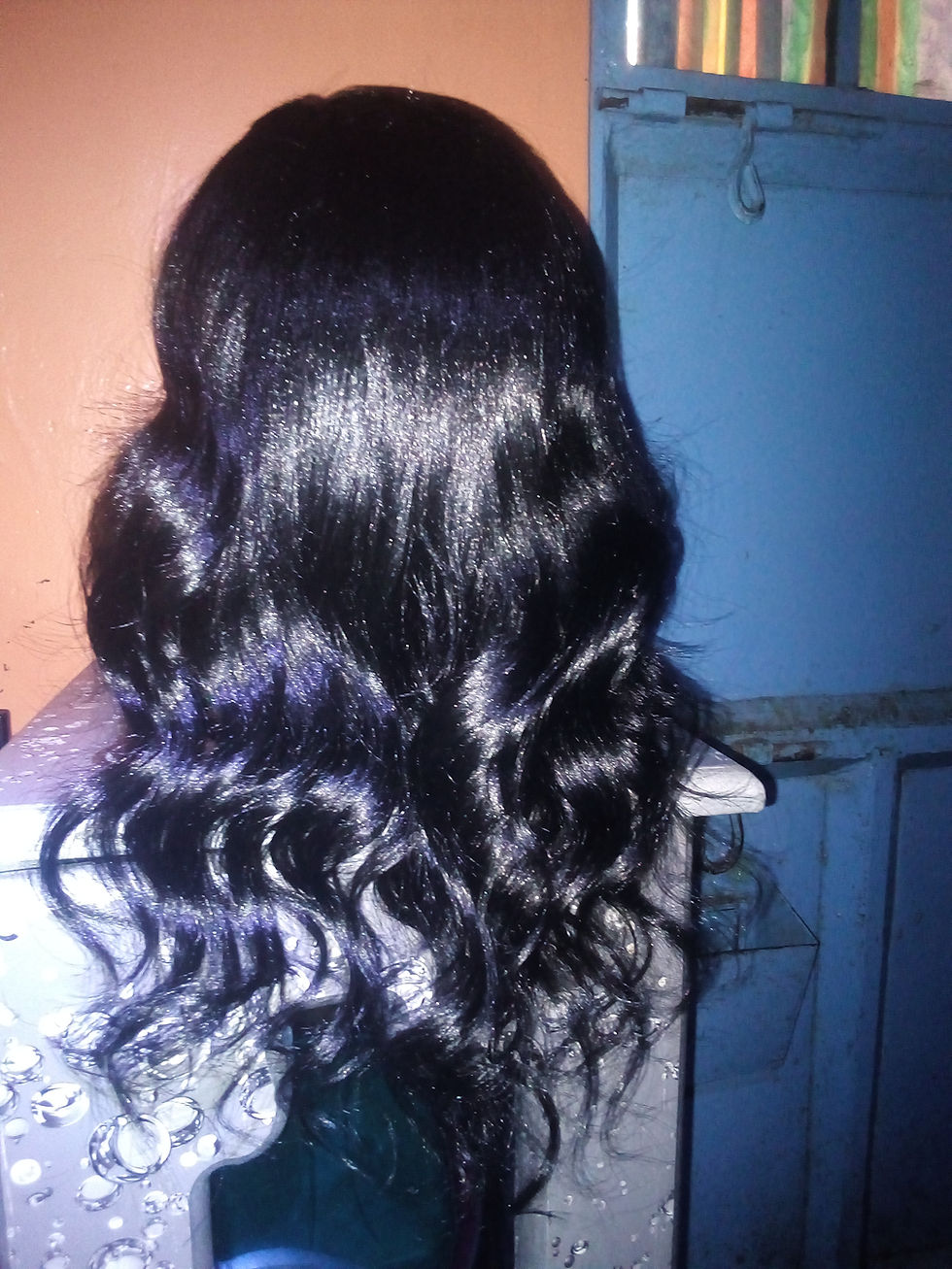 Thumbnail: Long wavy black wig from Daniella Stylish Wigs Kenya