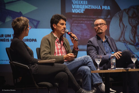Palestra com Alexandre de Santi no Teatro Unisinos, em Porto Alegre.