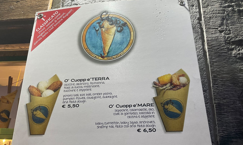 cuoppo - napolide ne yenir - italyada yiyecek fiyatları