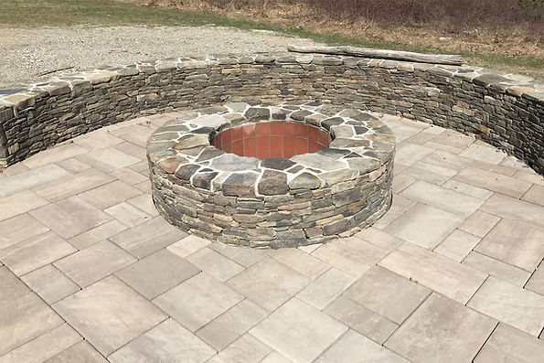 patio with fire pit norwell ma