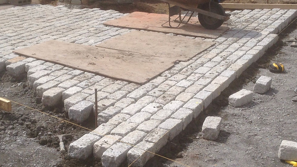 cobblestone apron in progress duxbury ma