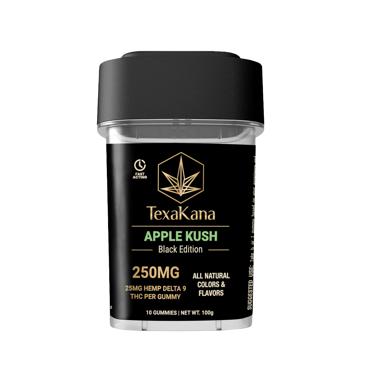 Delta 9 THC Gummies - Black Edition -  25MG - Apple Kush