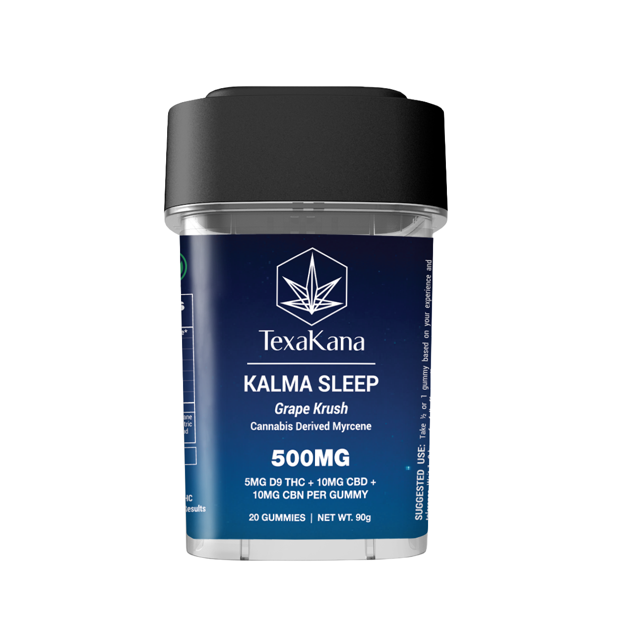 Gomitas para dormir KALMA: 5 mg de delta-9 THC: 10 mg de CBD: 10 mg de CBN