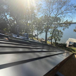 Metal Roof being installed