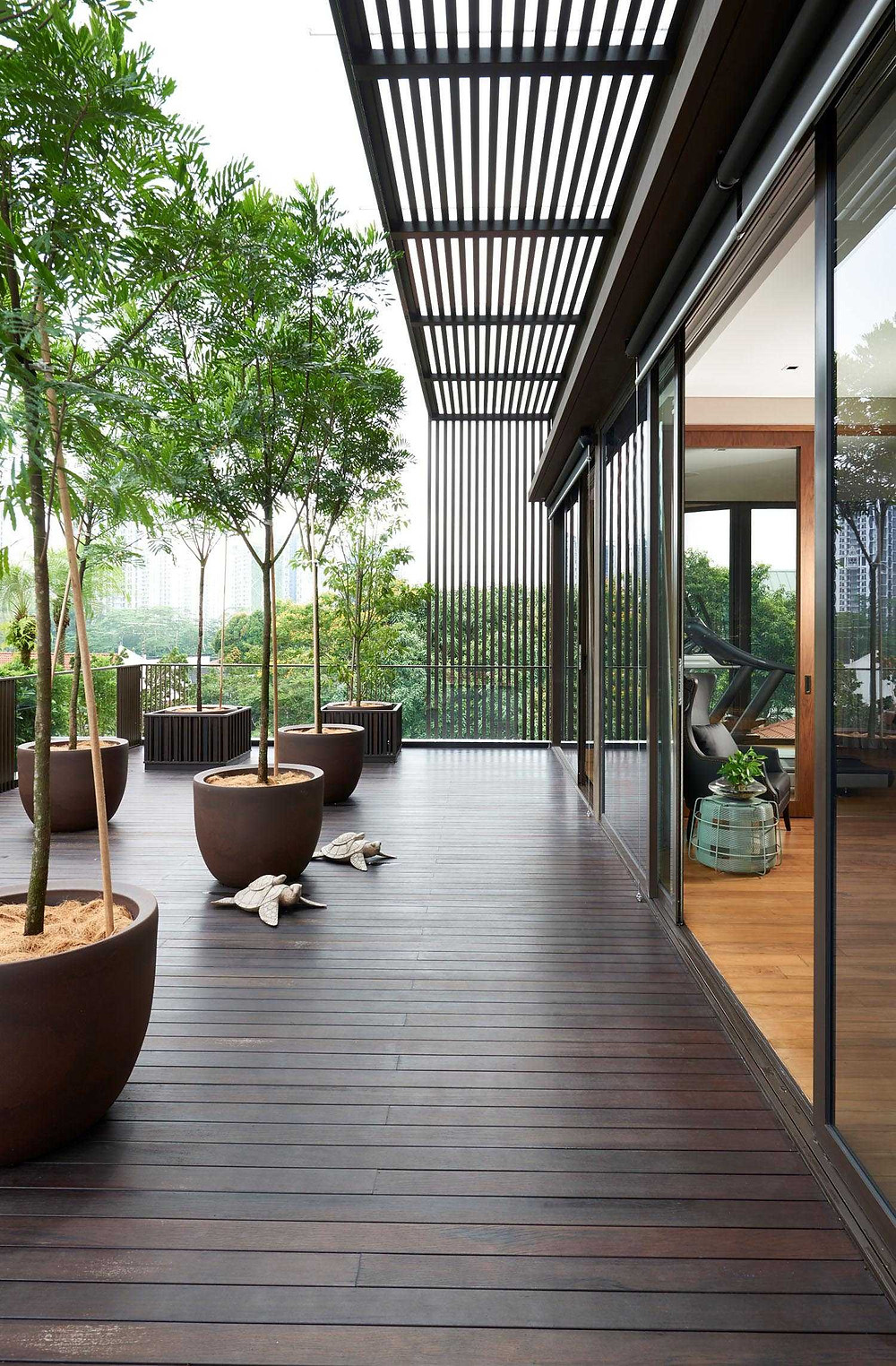 outdoor garden landscaping Good class bungalow GCB Singapore interior designers interior design timeless rooftop dining terrace landed properties luxurious landscaping ideas landed properties outdoor lounge penthouses architect Singapore Pandemic Landscaping Immersing in Nature