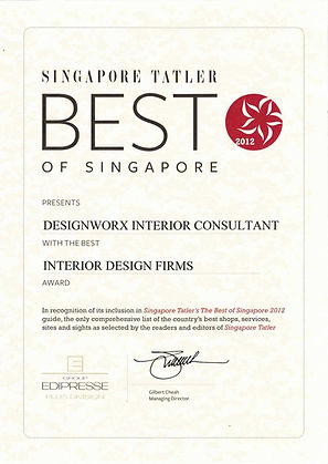 Singapore Tatler Best of Singapore 2012 l Best Interio Design Firms l Designworx Interior Consultant