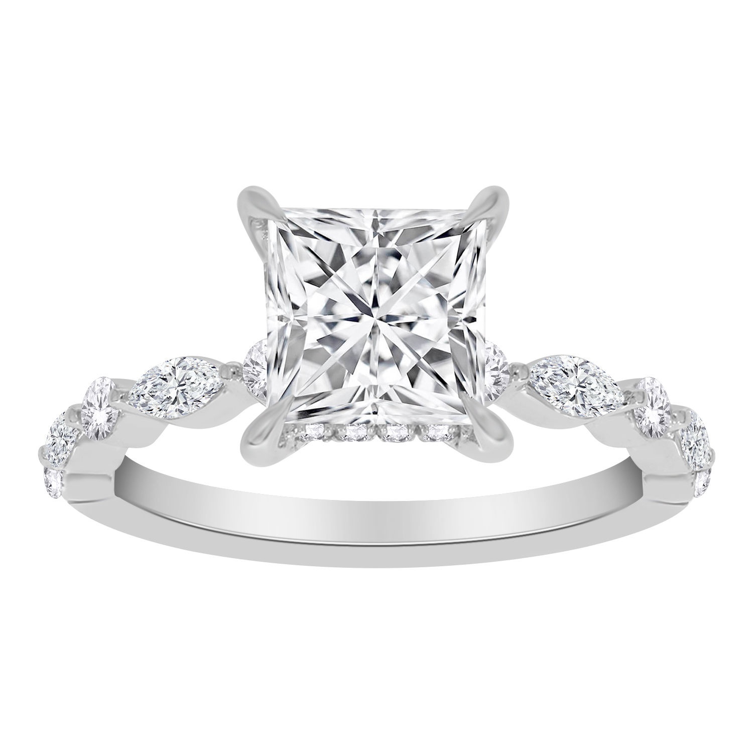 Anillo de Compromiso con Diamante cultivado en Laboratorio 14K  2.60CT