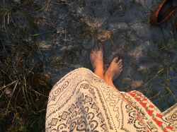My toes kissing the sand