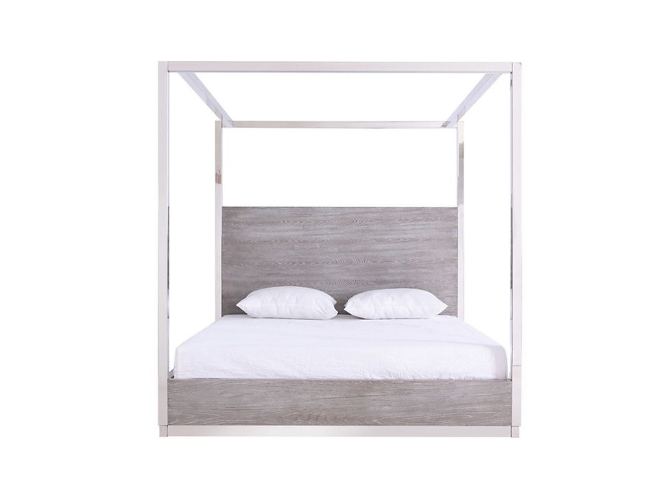Thumbnail: E king Grey Elm & Stainless Steel Bedroom Set