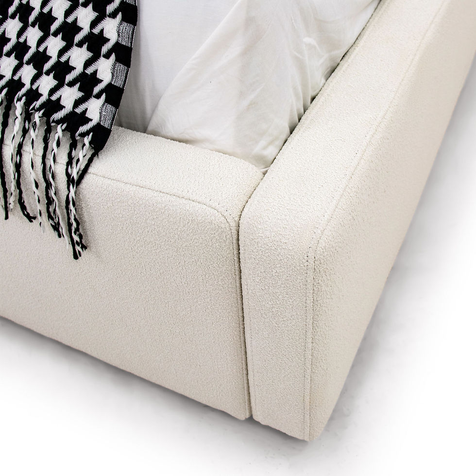 Thumbnail: Queen Modern Off White Fabric Bed