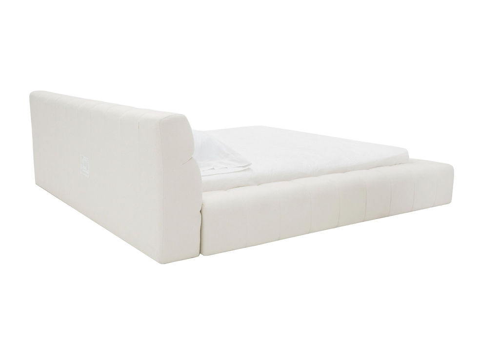 Thumbnail: Queen Modern Tufted Off-White Fabric Bed