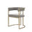 Thumbnail: Modern Grey Fabric + Antique Brass Dining Chair