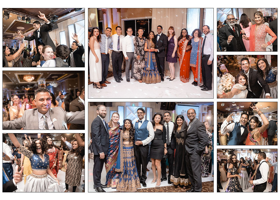 series of images from the wedding reception