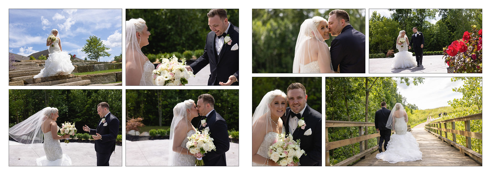 First Look or the reveal where bride and groom see each other first time, groom is speechless and excited