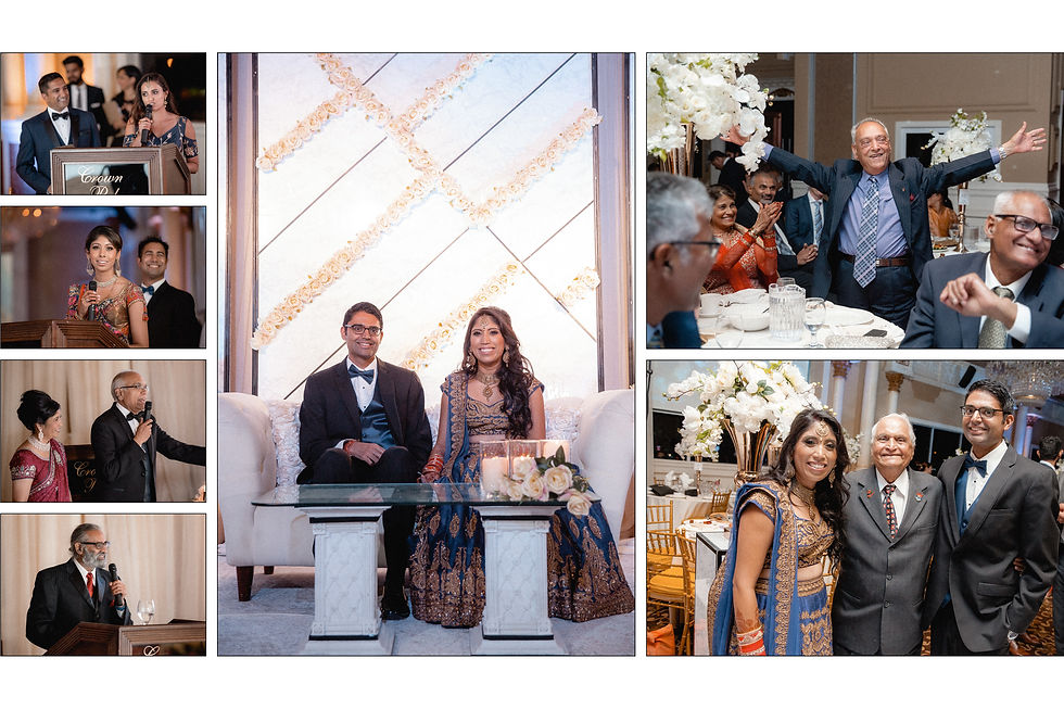 an album page of speeches for the bride and groom