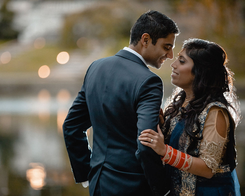 bride and groom almost about to kiss