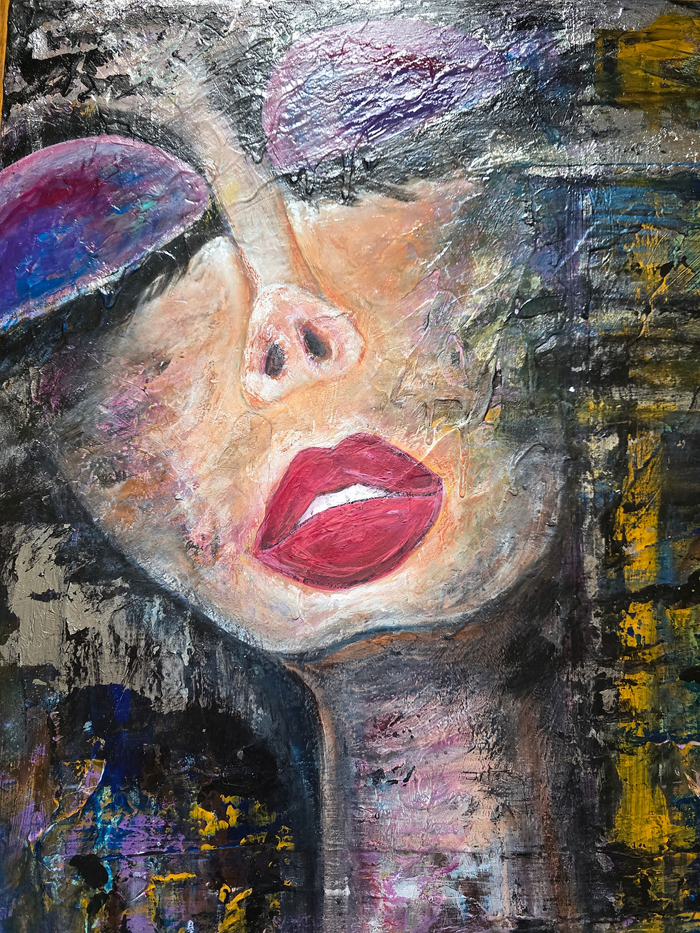 Thumbnail: "PENSIVE" Abstract Wall Art, 24x24.