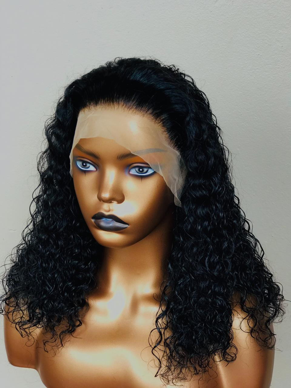 Thumbnail: Jerry Curl  Lace Frontal Wig - 14a Grade 