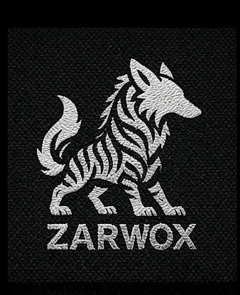 "ZARWOX logo in silver font – streetwear fashion brand"