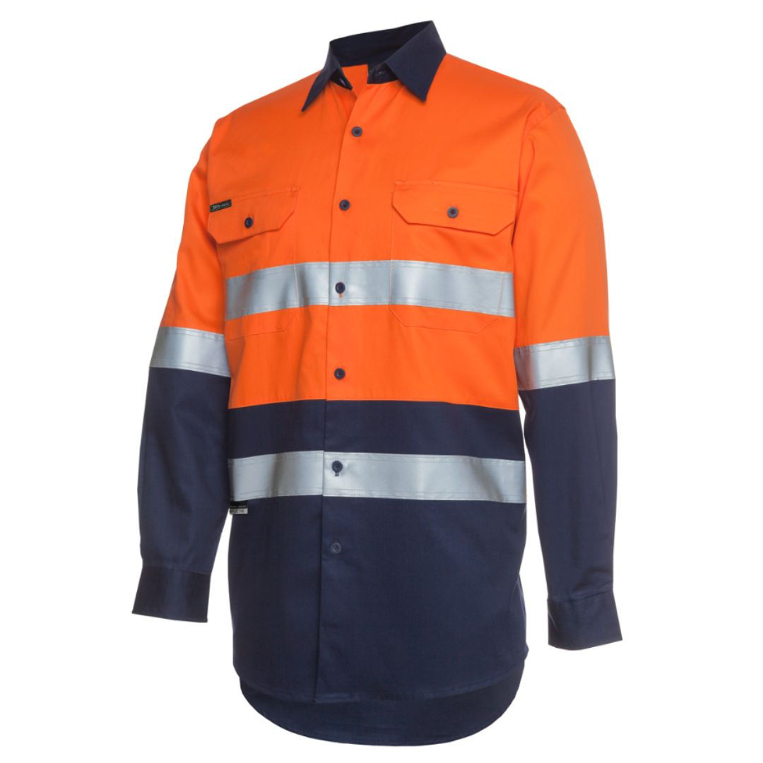 JB's Men's Hi Vis Taped Long Sleeve Button Up Shirt (6HLS)