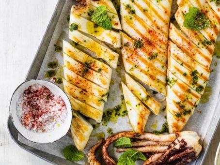 Easy BBQ Squid with Salsa Verde