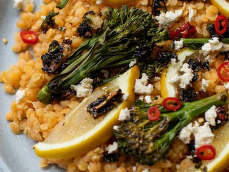 Marinated Lentils with Baby Broc & Feta
