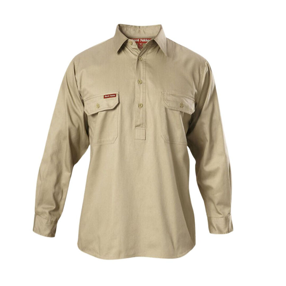 Thumbnail: Hard Yakka Cotton Drill Closed Front Long Sleeve Shirt (Y07530)