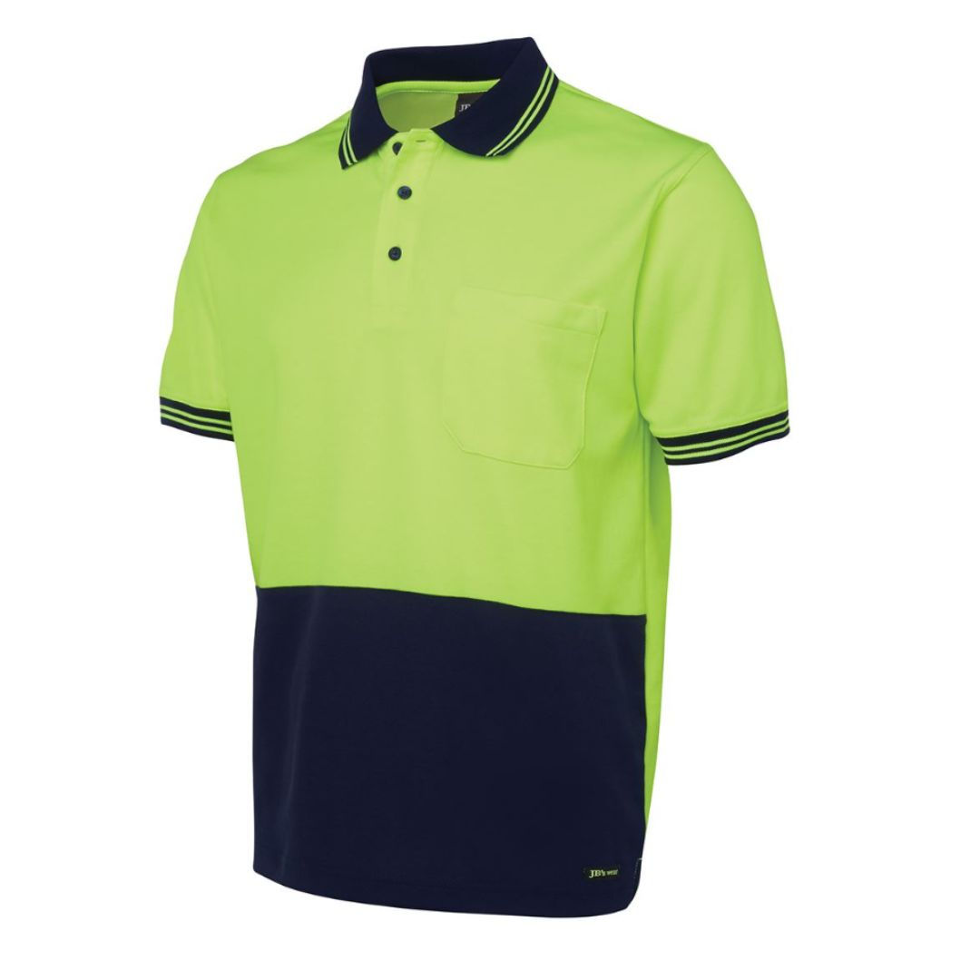 JB's Wear Men's Hi Vis Cotton Back Short Sleeve Polo (6HPS)