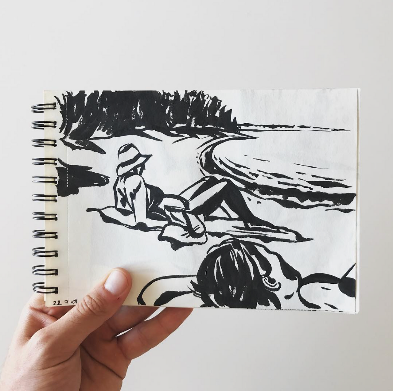 Sketchbook portrait, Beach scene, Filip Peraic